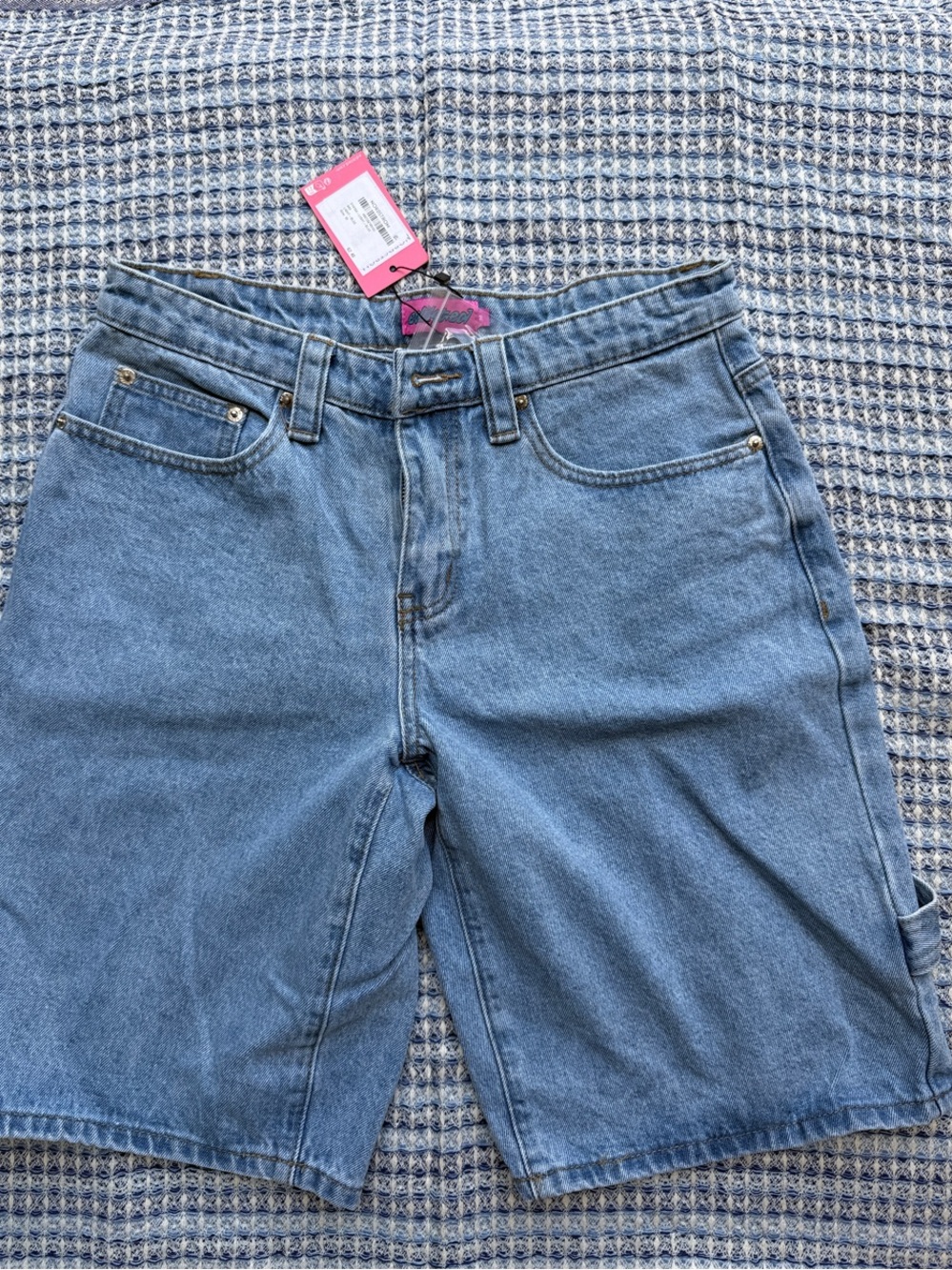 Light Blue Denim Carpenter Shorts